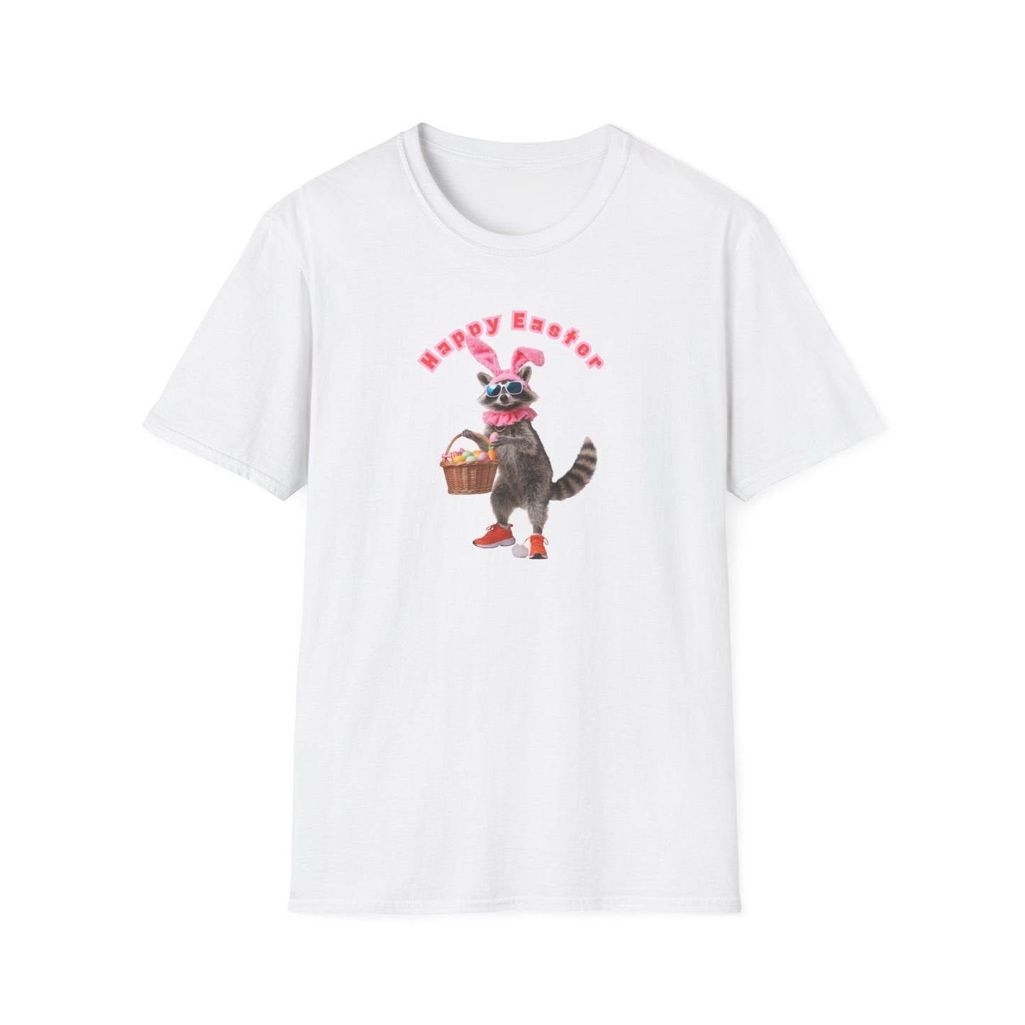 HAPPY EASTER - FUNNY RACCOON - Unisex Soft Style T-Shirt