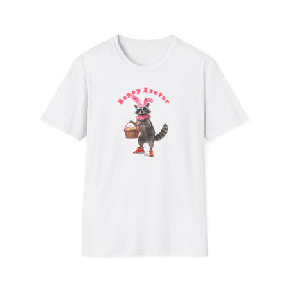 HAPPY EASTER - FUNNY RACCOON - Unisex Soft Style T-Shirt