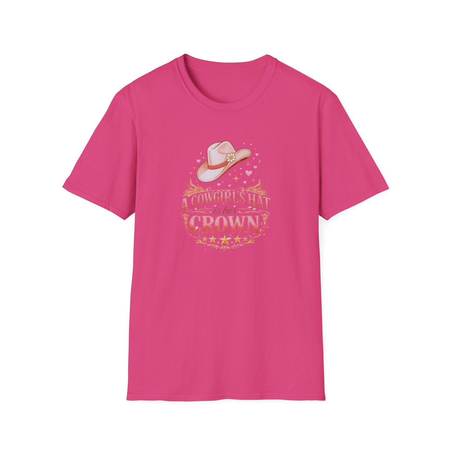A COWGIRL'S HAT IS HER CROWN - Unisex Soft Style T-Shirt