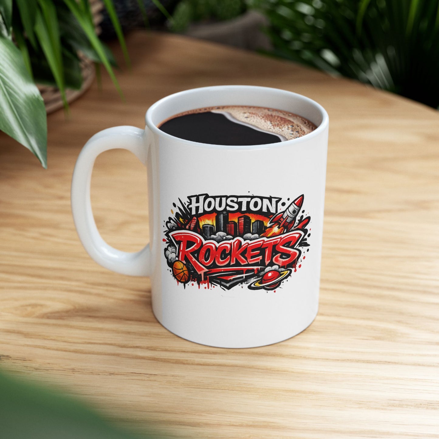 HOUSTON ROCKETS - GRAFFITI ART - Ceramic Mug, (11oz, 15oz)