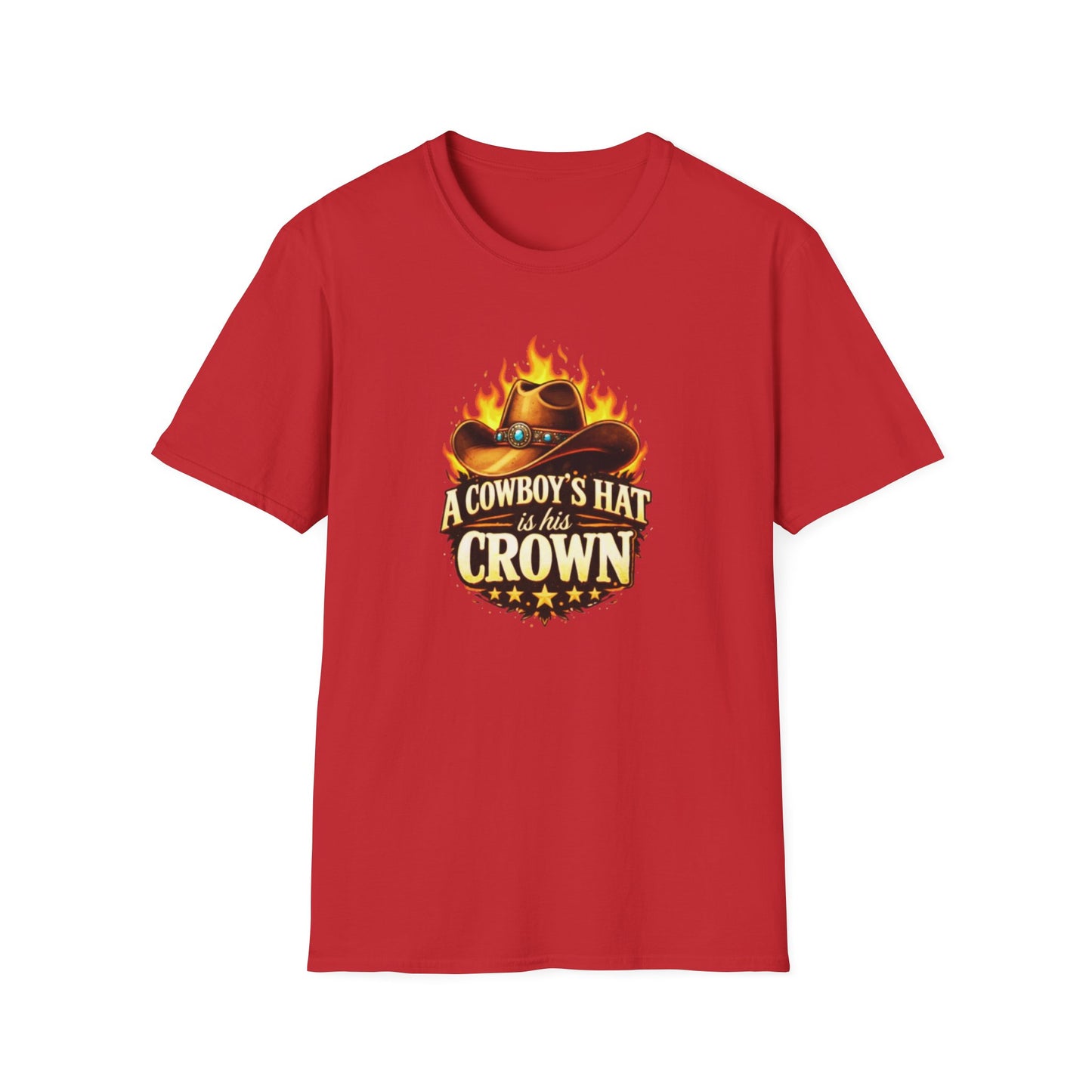 A COWBOY'S HAT IS HIS CROWN - Unisex Soft Style T-Shirt