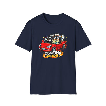 ROAD TRIP MODE - PENGUINS IN A CAR - Unisex Soft Style T-Shirt