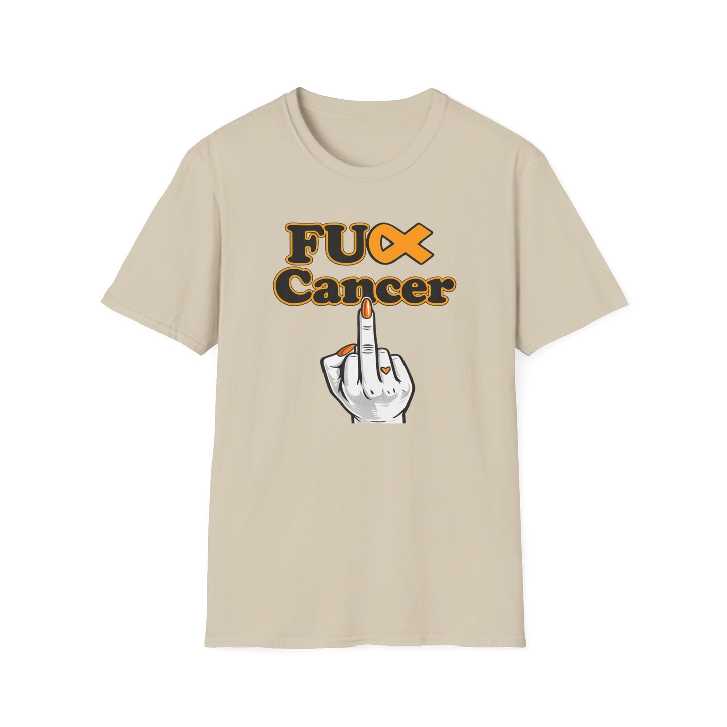F CANCER - ORANGE RIBBON - Unisex Soft Style T-Shirt