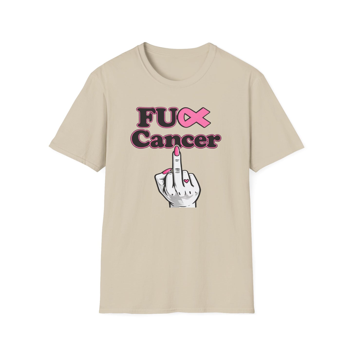 F CANCER - PINK RIBBON - Unisex Soft Style T-Shirt