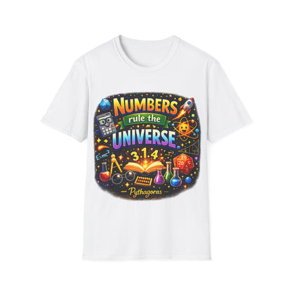 NUMBERS RULE THE UNIVERSE - ((BIG PRINT)) - Unisex Soft Style T-Shirt