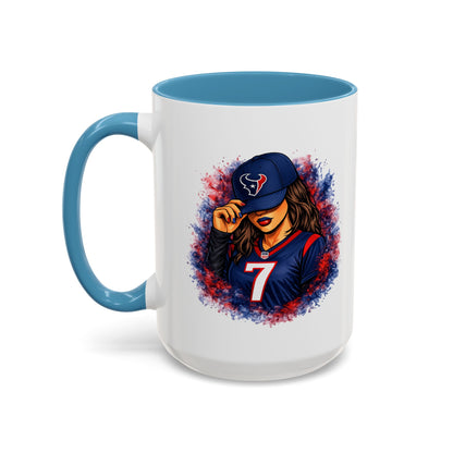 TEXANS GIRL REPPIN - Accent Coffee Mug (11, 15oz)