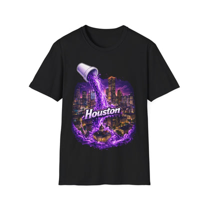 PURPLE HOUSTON ((BIG PRINT)) - Unisex Soft Style T-Shirt