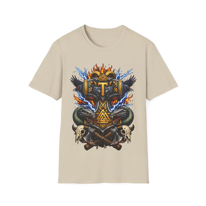 VIKING MJOLNIR SHIELD - ((BIG PRINT)) Unisex Soft Style T-shirt