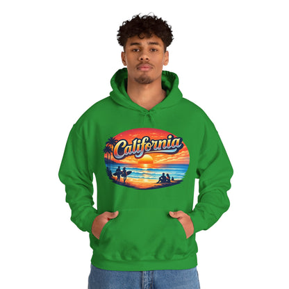California Hoodie | Sunset Beach Coastal Graphic Unisex Pull-Over