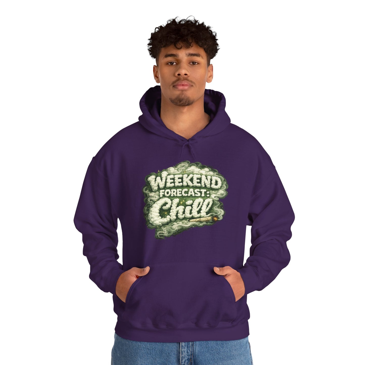 Weekend Forecast: Chill Hoodie | Funny Relaxed Graphic Pull-Over
