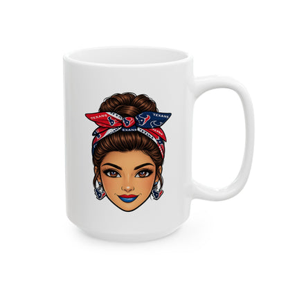TEXANS GIRL FACE - Ceramic Mug, (11oz, 15oz)