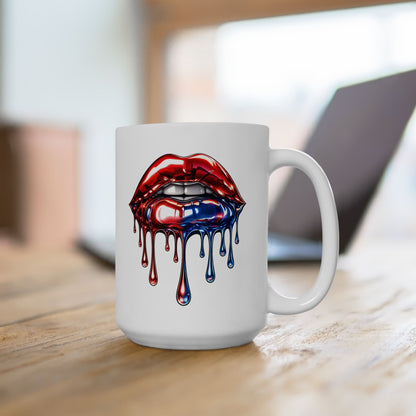 METALLIC LIPS - Ceramic Mug, (11oz, 15oz)