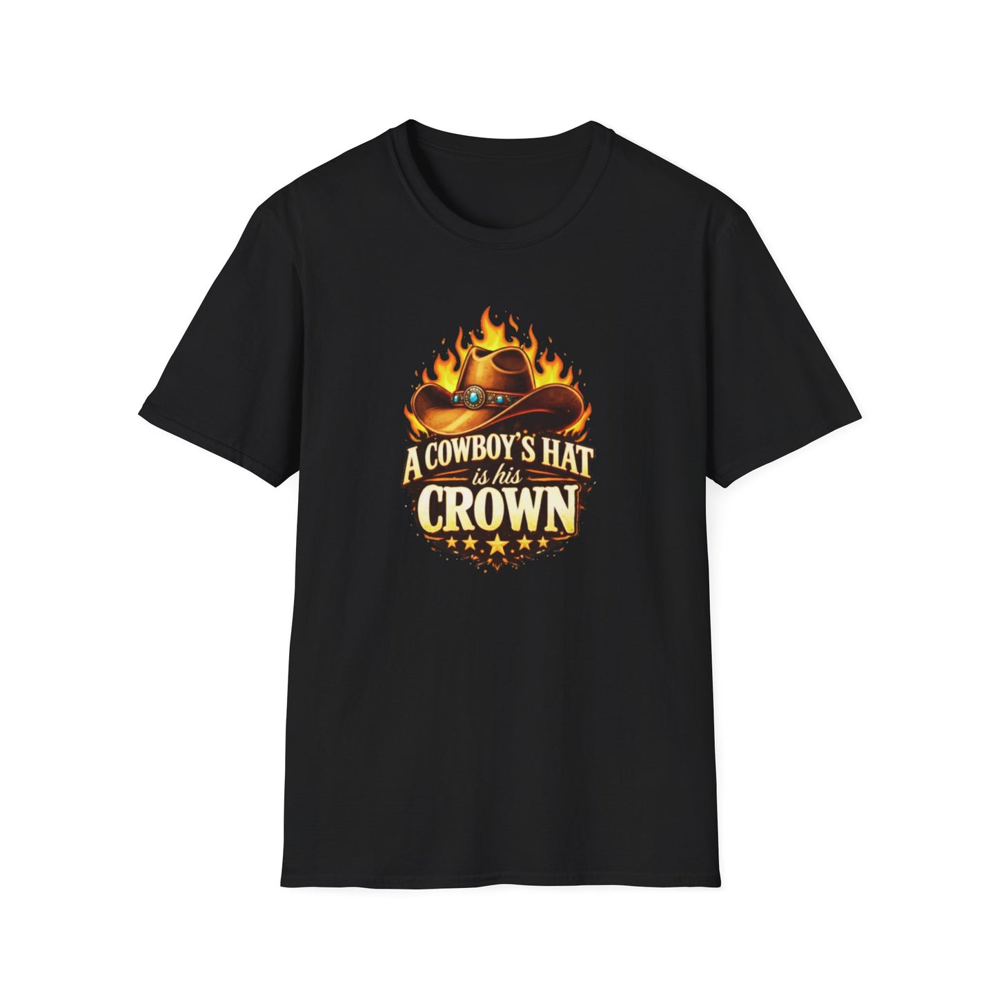 A COWBOY'S HAT IS HIS CROWN - Unisex Soft Style T-Shirt
