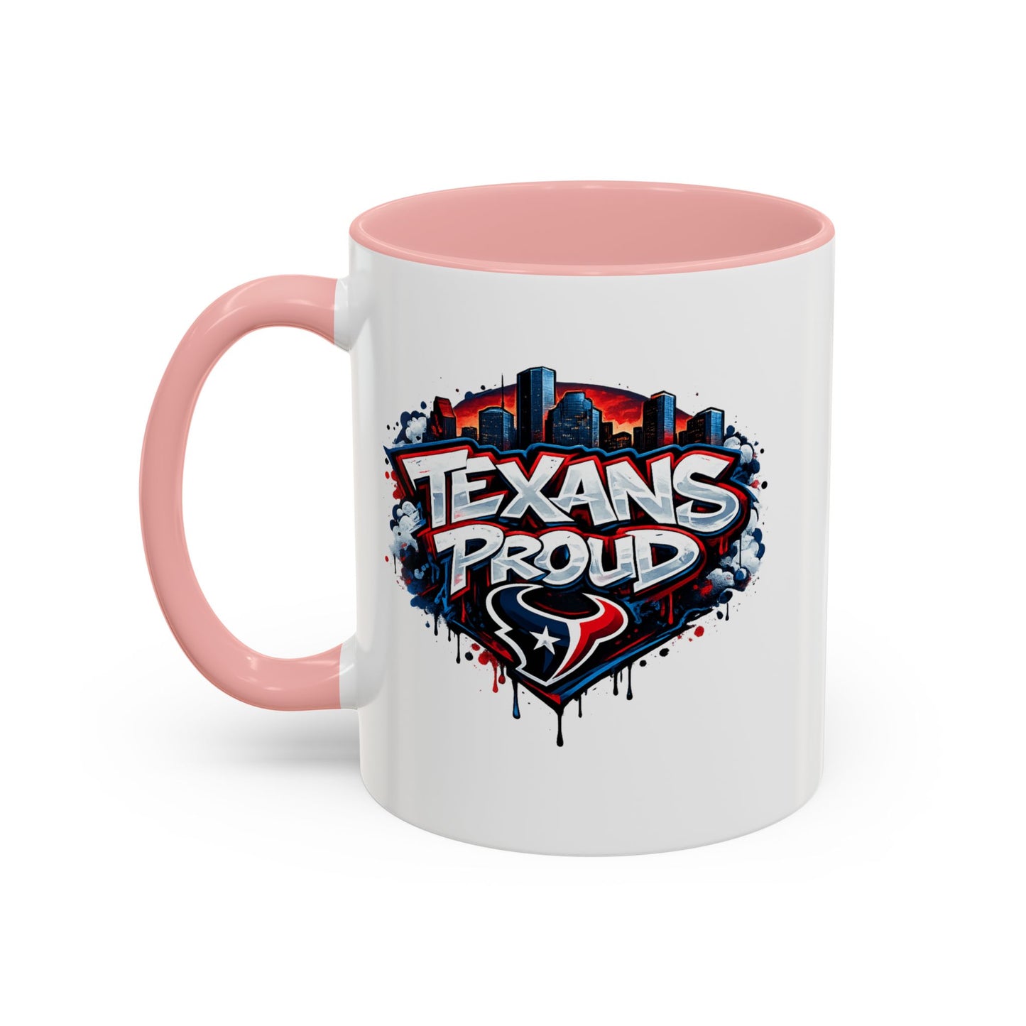 TEXANS PROUD - Accent Coffee Mug (11, 15oz)