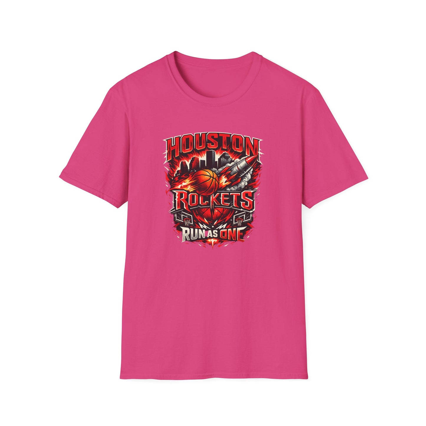 HOUSTON ROCKETS-RUN AS ONE - Unisex Soft Style T-shirt