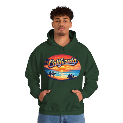 California Hoodie | Sunset Beach Coastal Graphic Unisex Pull-Over