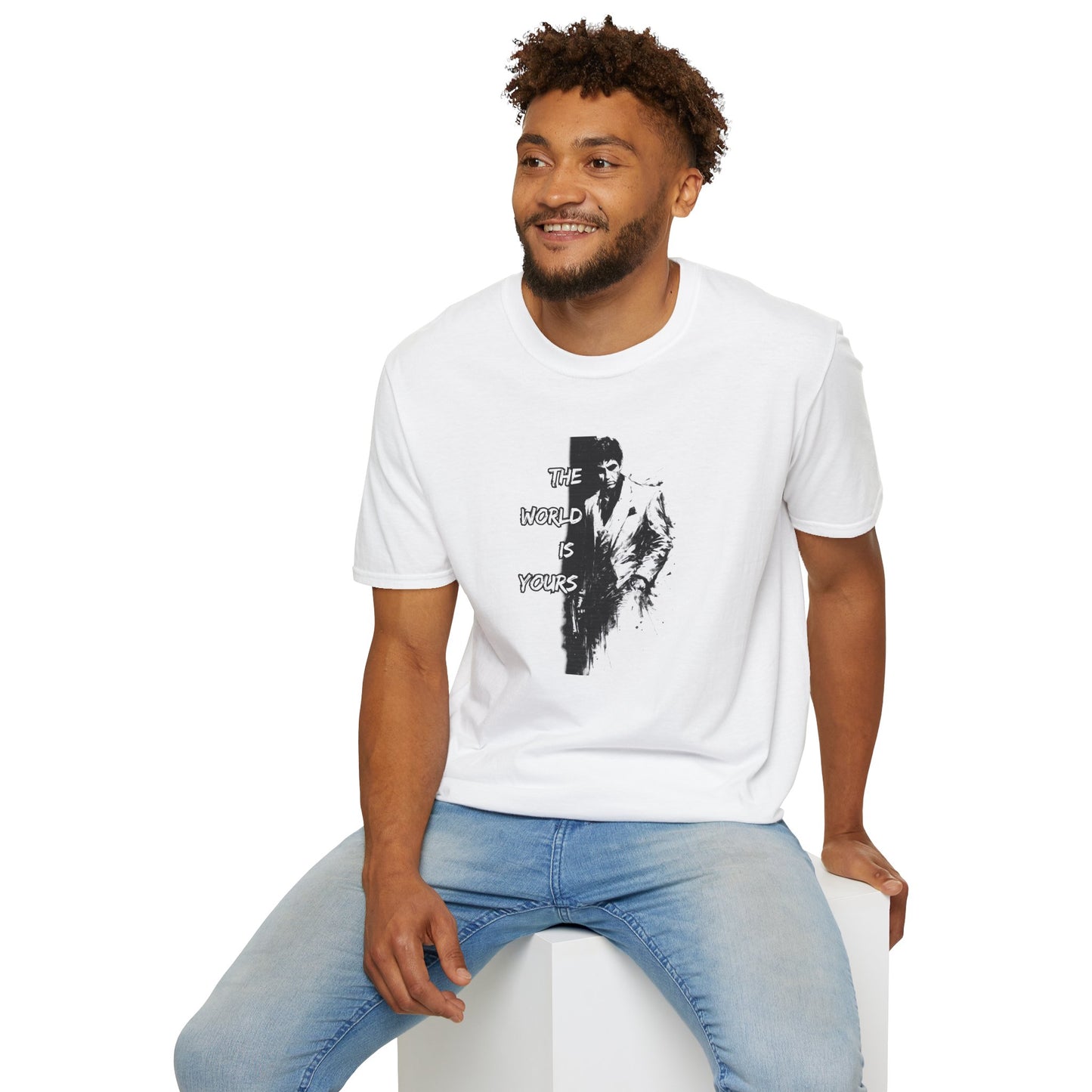 THE WORLD IS YOURS-SCARFACE - Unisex Soft Style T-Shirt