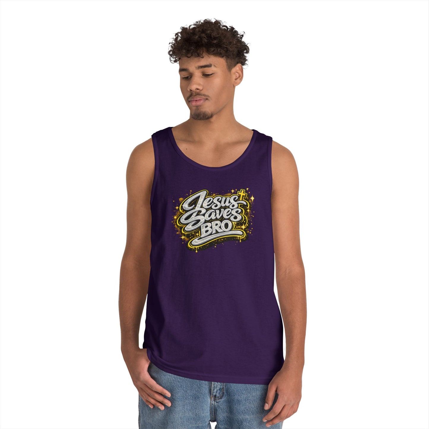JESUS SAVES BRO - Men's Cotton Tank Top