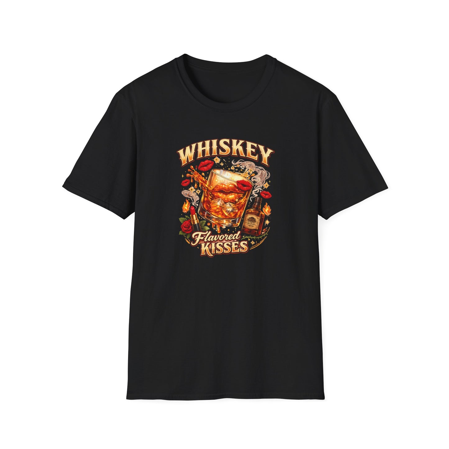 WHISKEY FLAVORED KISSES - Unisex Soft Style T-Shirt