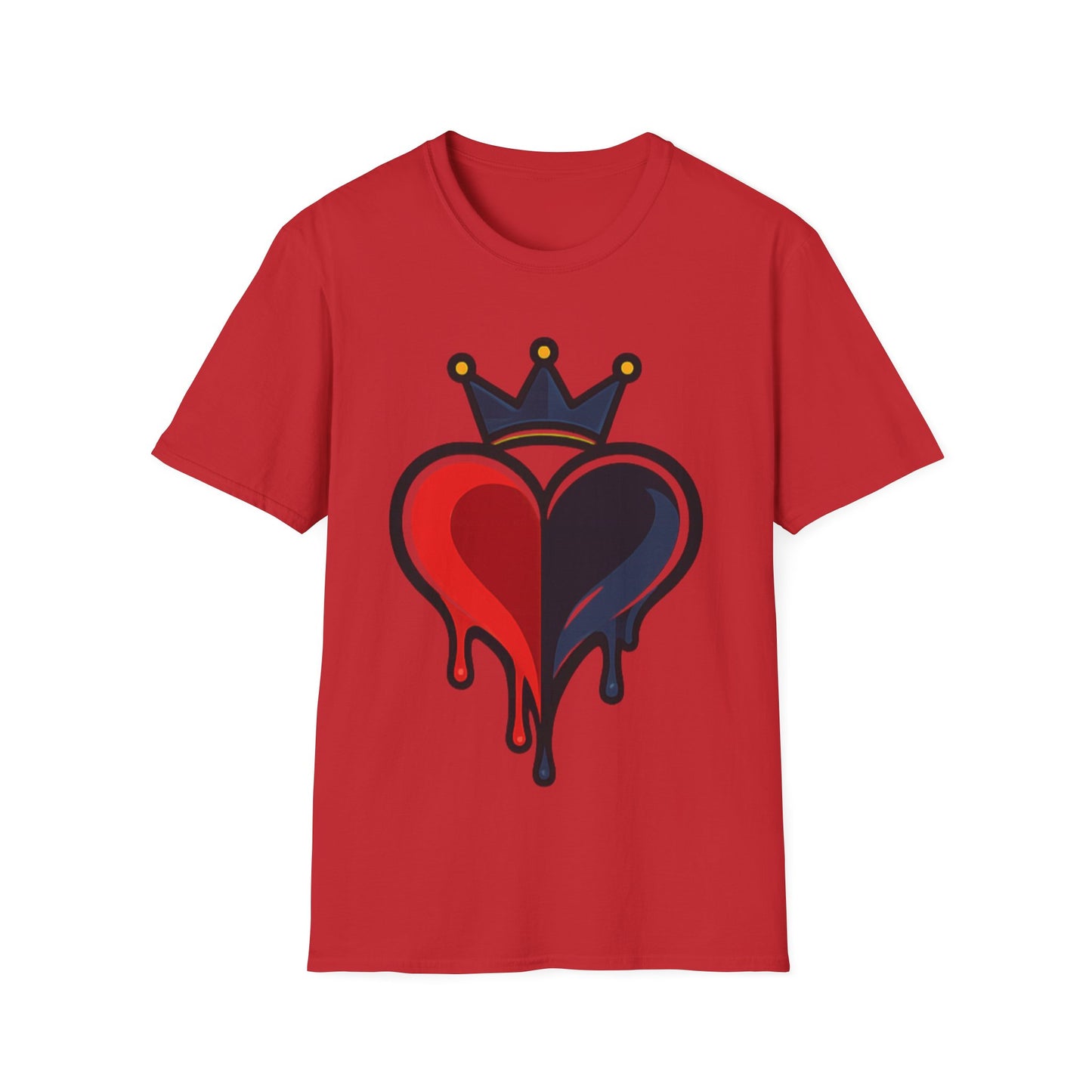 DRIPPING SPLIT HEART - ((BIG PRINT)) Unisex Soft Style T-Shirt
