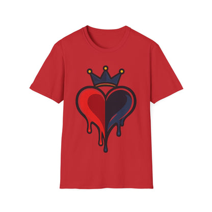 DRIPPING SPLIT HEART - ((BIG PRINT)) Unisex Soft Style T-Shirt