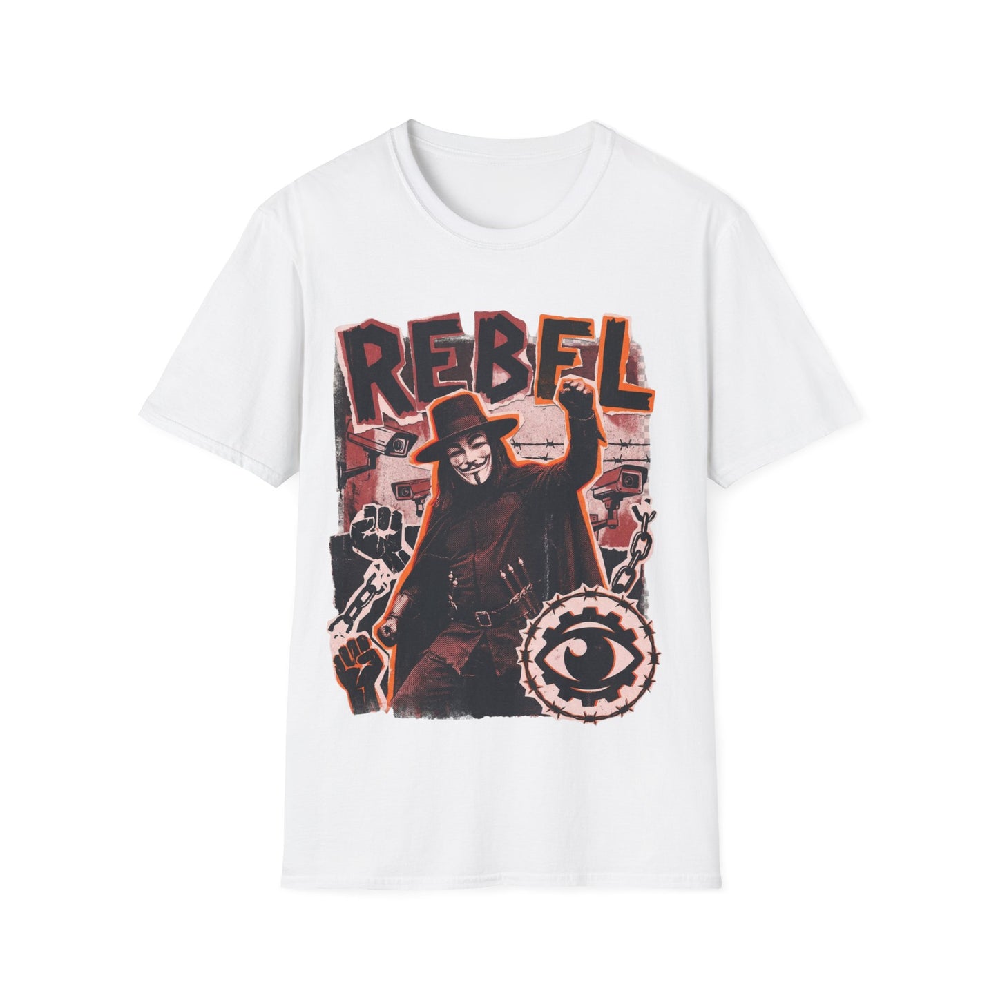 REBEL - ((BIG PRINT)) - Unisex Softstyle T-Shirt