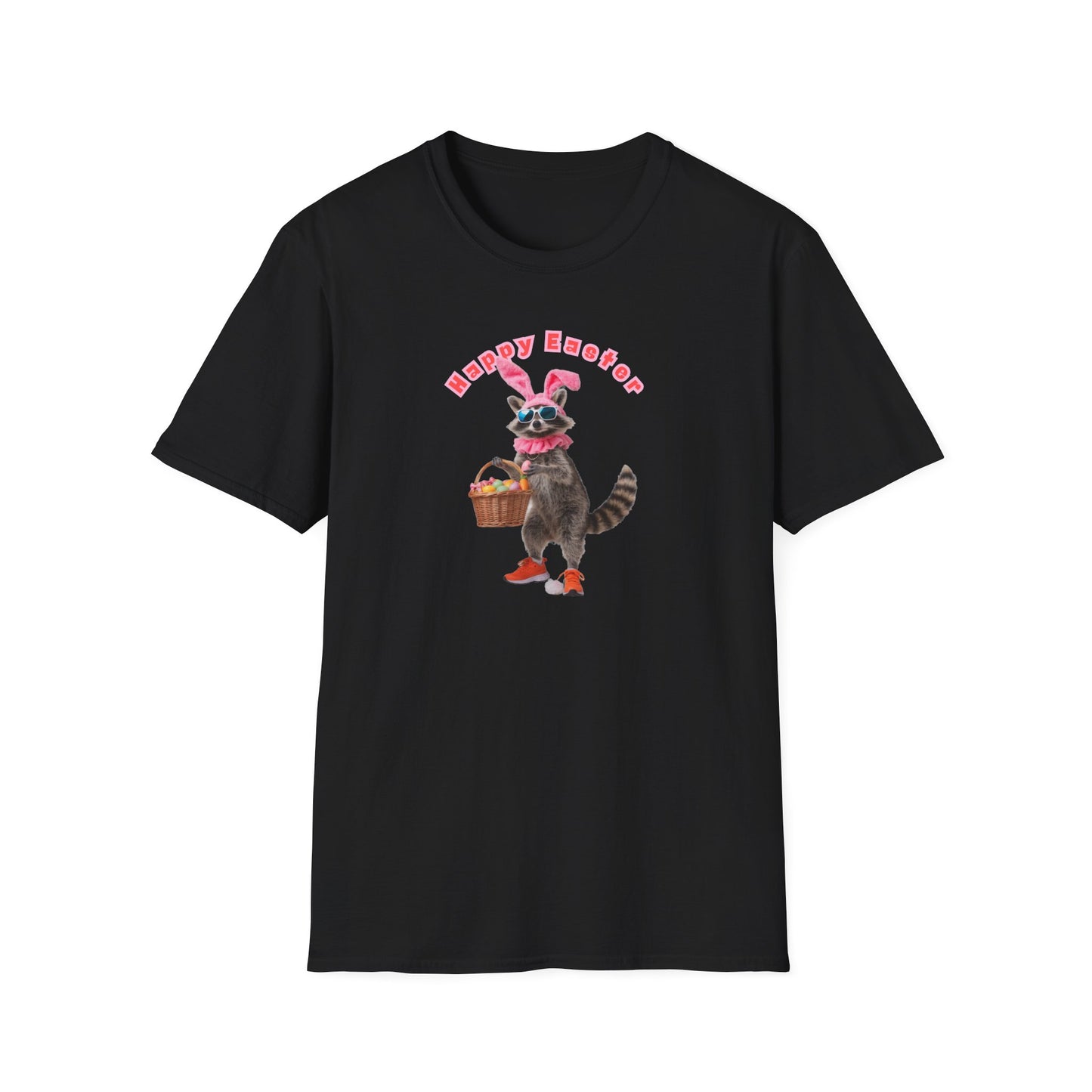 HAPPY EASTER - FUNNY RACCOON - Unisex Soft Style T-Shirt