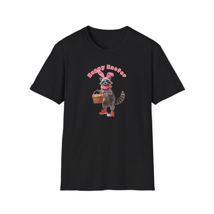 HAPPY EASTER - FUNNY RACCOON - Unisex Soft Style T-Shirt