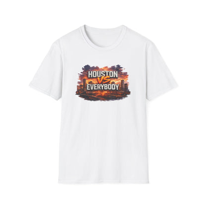 HOUSTON VS EVERYBODY - EMBROIDERED LOOK - Unisex Soft Style T-Shirt