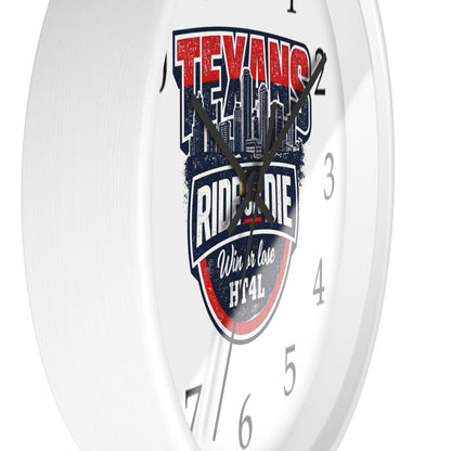 Texans Ride or Die Wall Clock | Houston Texans Fan Home Decor