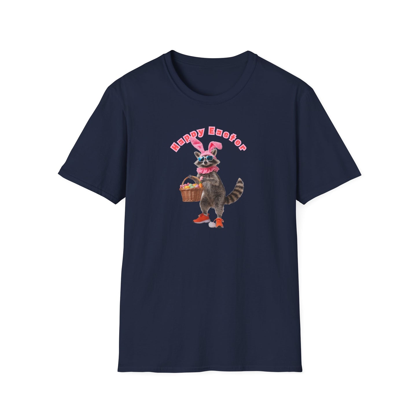 HAPPY EASTER - FUNNY RACCOON - Unisex Soft Style T-Shirt