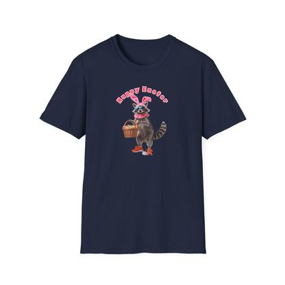 HAPPY EASTER - FUNNY RACCOON - Unisex Soft Style T-Shirt