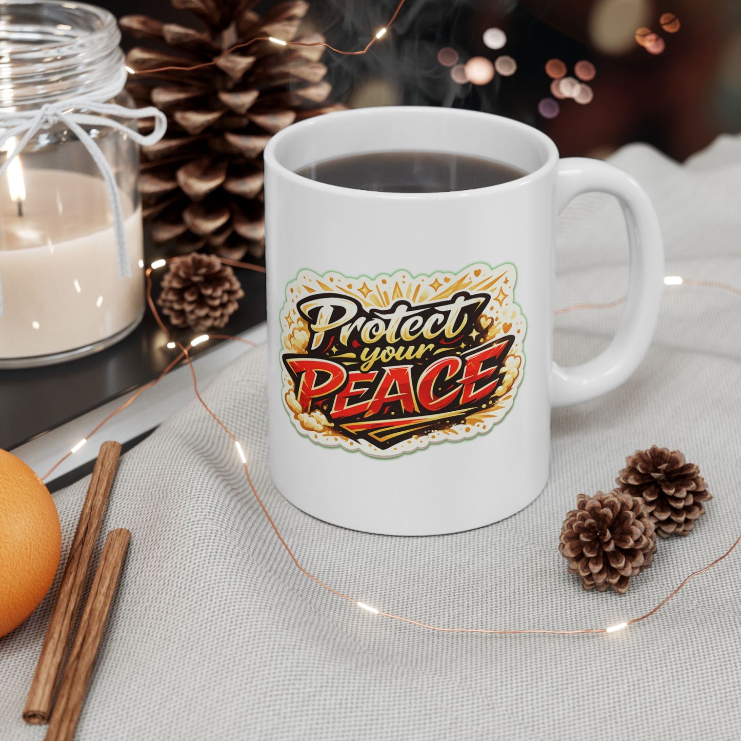 PROTECT YOUR PEACE - Ceramic Mug, (11oz, 15oz)