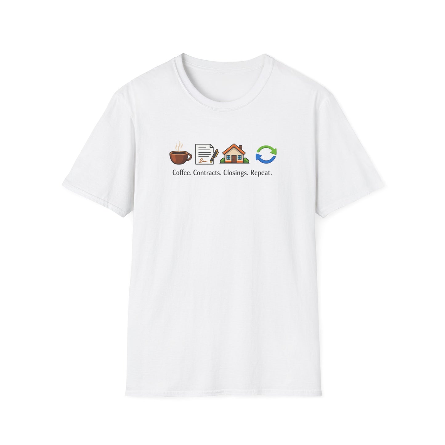 COFFEE-CONTRACTS-CLOSING-REPEAT - Unisex Softstyle T-Shirt