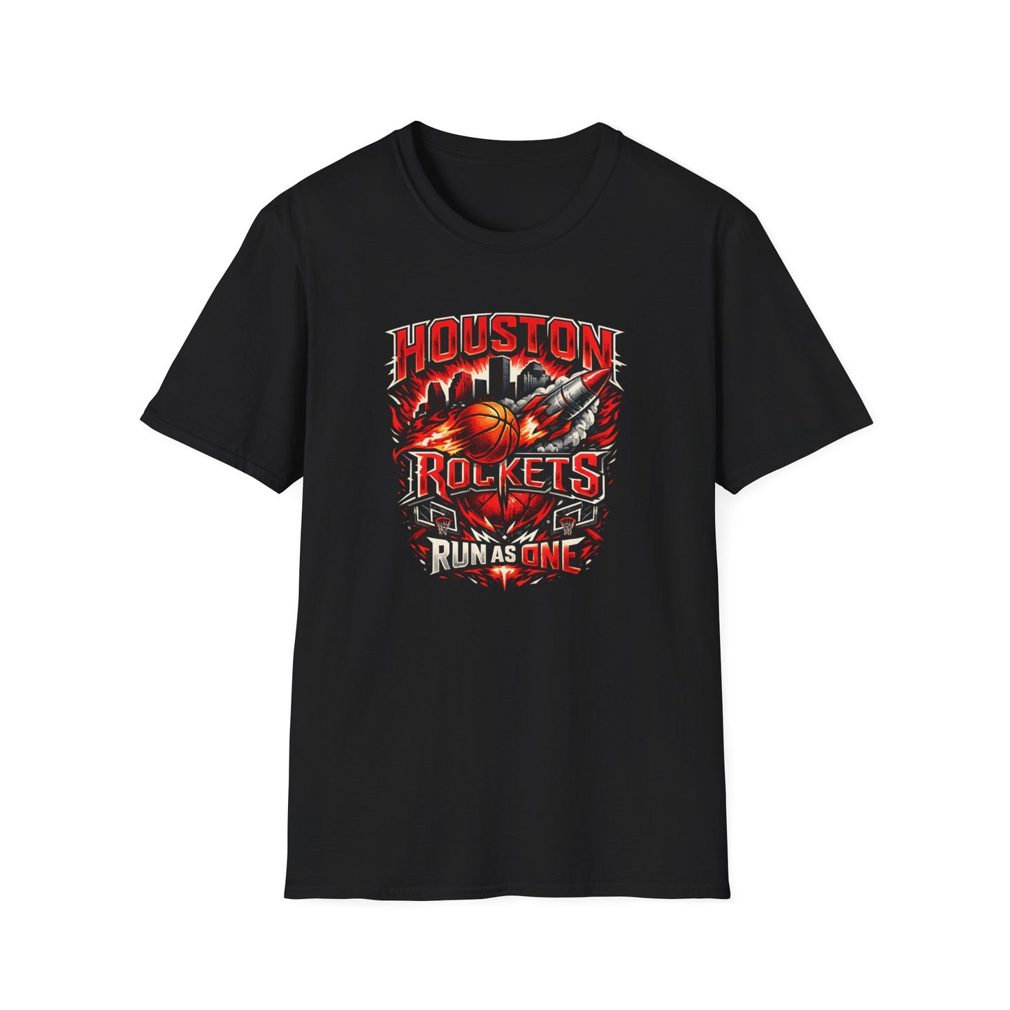 HOUSTON ROCKETS-RUN AS ONE - Unisex Soft Style T-shirt
