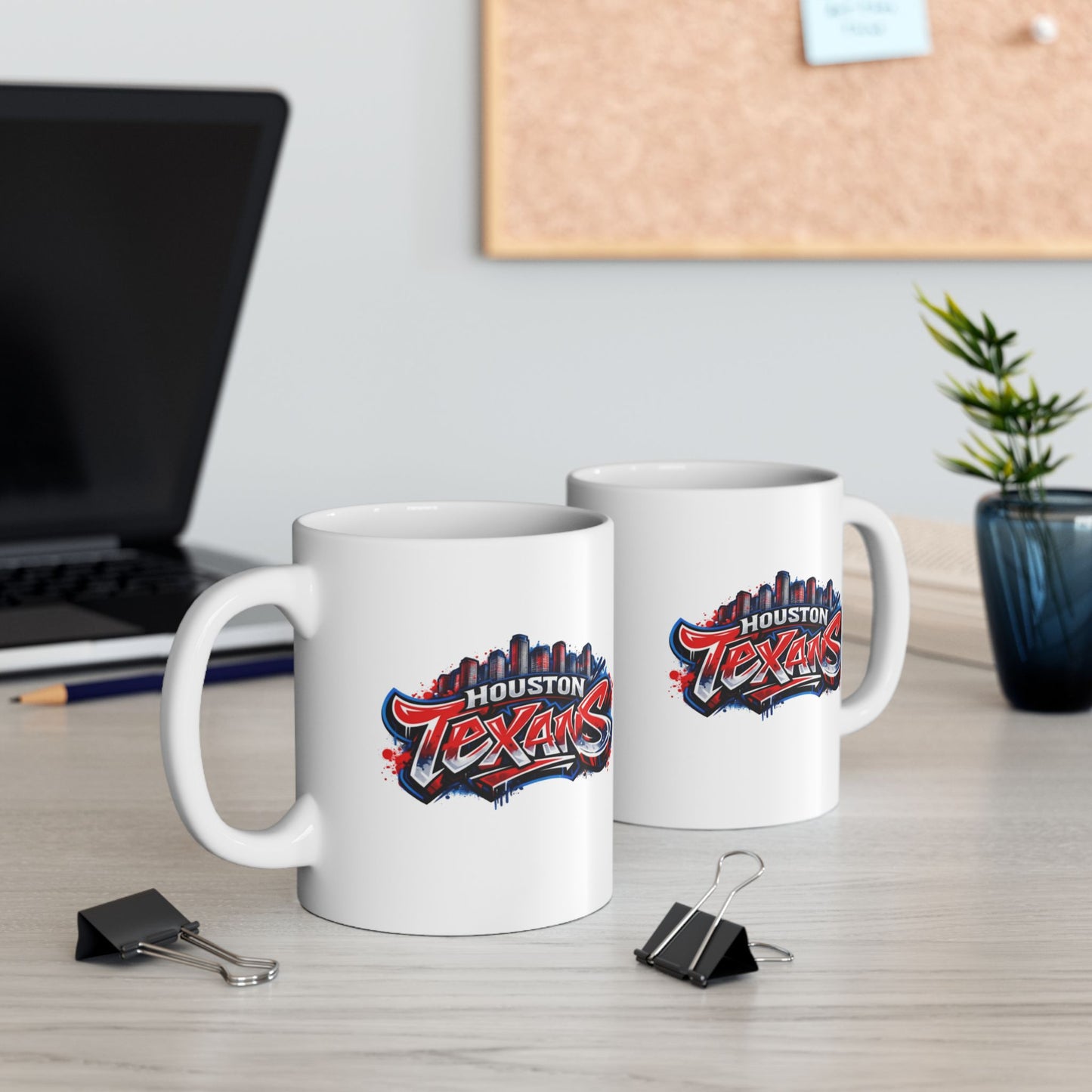 HOUSTON TEXANS GRAFFITI ART W/SKYLINE Ceramic Mug, (11oz, 15oz)