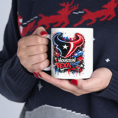 HOUSTON TEXANS - GRAFFITI ART - Ceramic Mug, (11oz, 15oz)