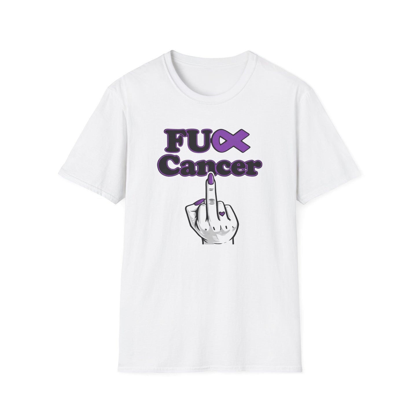 F CANCER - PURPLE RIBBON - Unisex Soft Style T-Shirt
