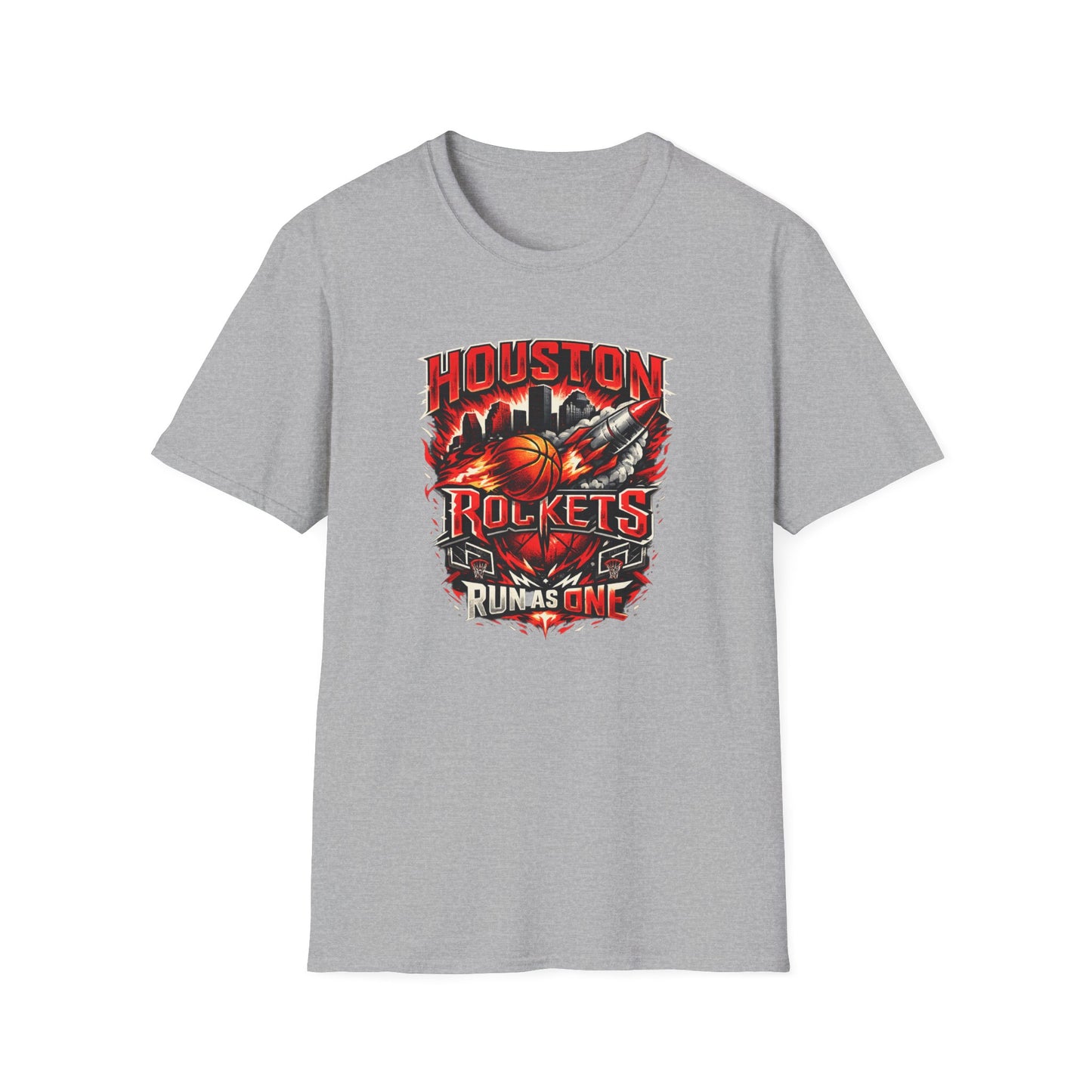 HOUSTON ROCKETS-RUN AS ONE - Unisex Soft Style T-shirt