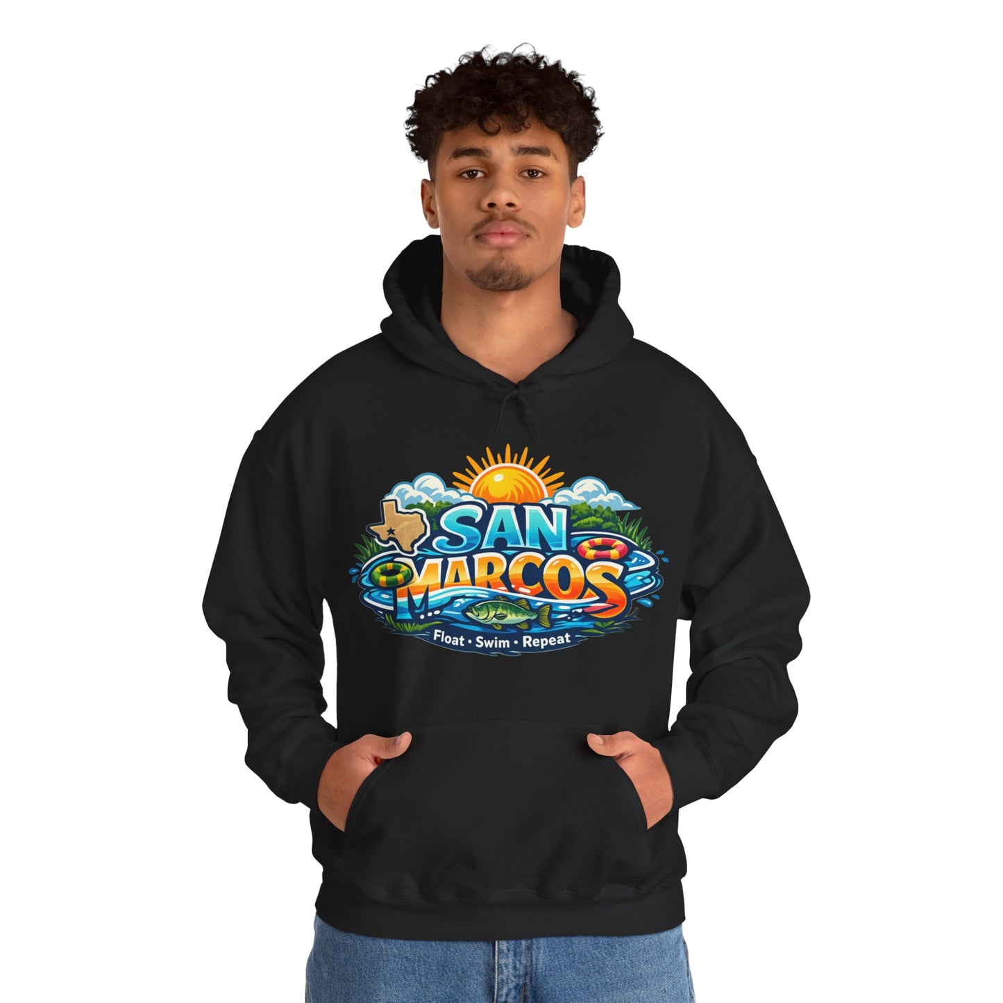 San Marcos Hoodie | Float Swim Repeat Texas River Life Unisex Pull-Over