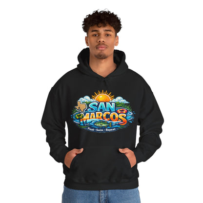 San Marcos Hoodie | Float Swim Repeat Texas River Life Unisex Pull-Over