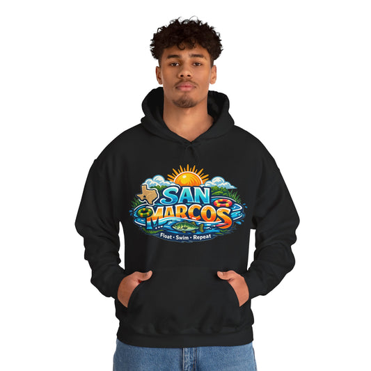 San Marcos Hoodie | Float Swim Repeat Texas River Life Unisex Pull-Over
