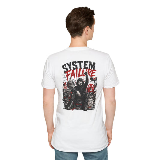 SYSTEM FAILURE - (Front/Back Print) - Unisex Soft Style T-Shirt