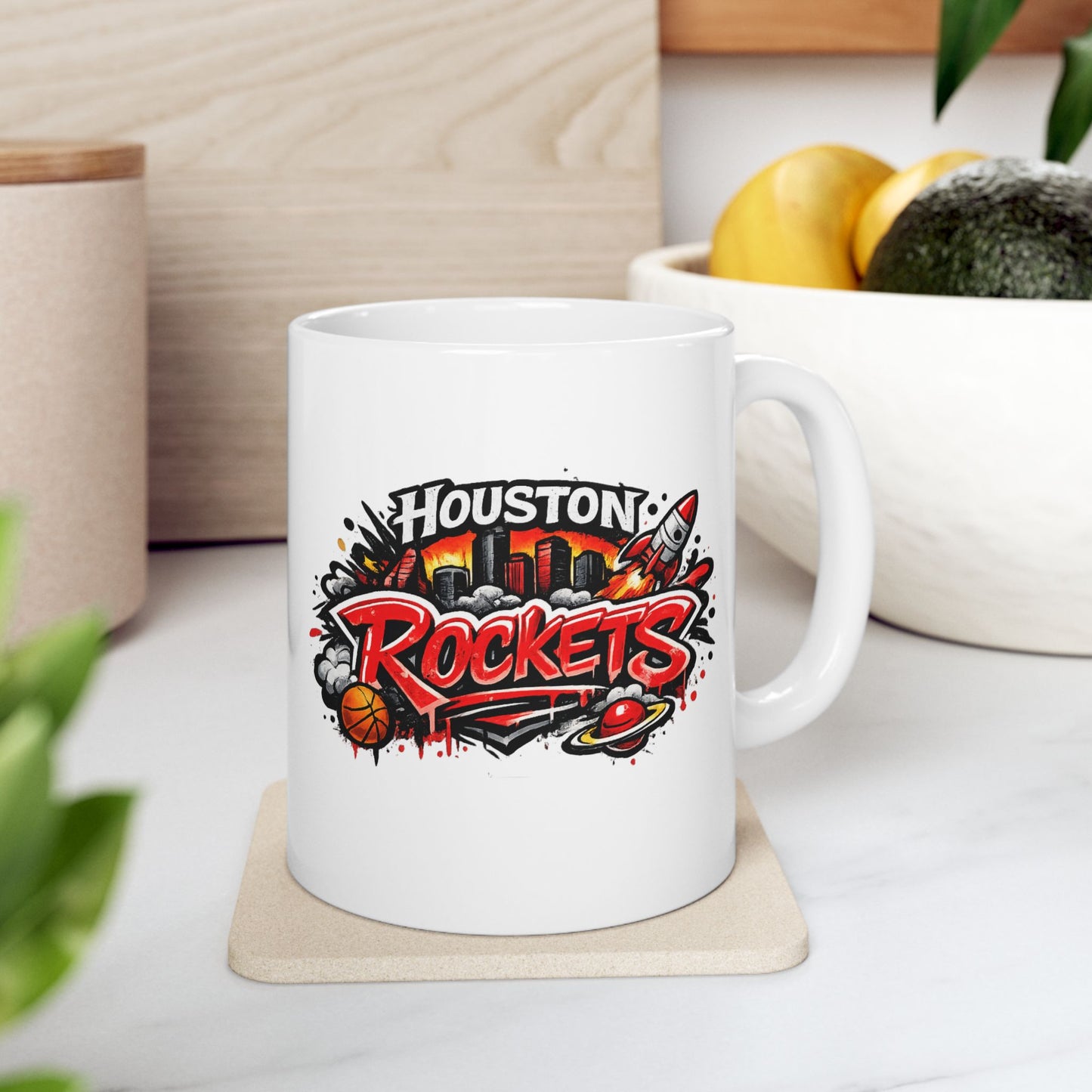HOUSTON ROCKETS - GRAFFITI ART - Ceramic Mug, (11oz, 15oz)