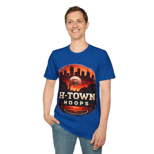 H-TOWN HOOPS - ((BIG PRINT)) -  Unisex Soft Style T-Shirt