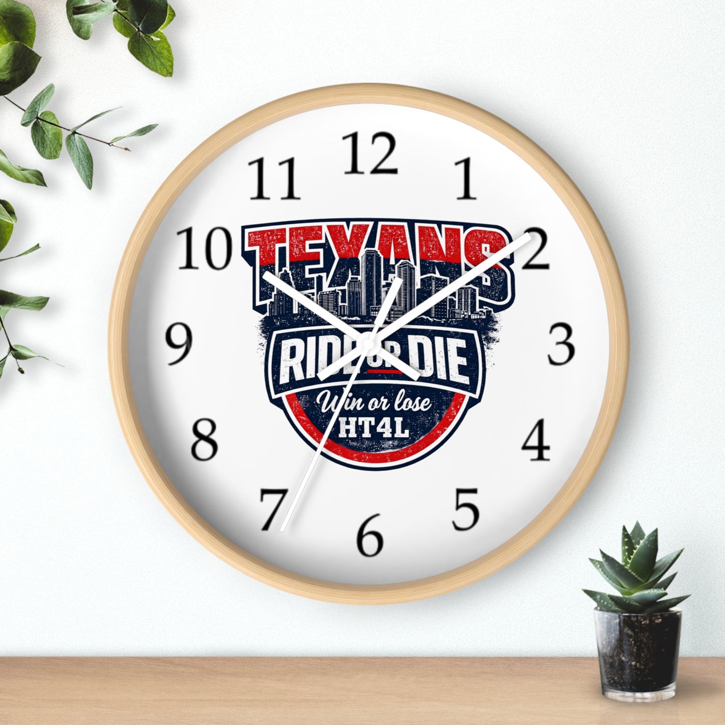 Texans Ride or Die Wall Clock | Houston Texans Fan Home Decor