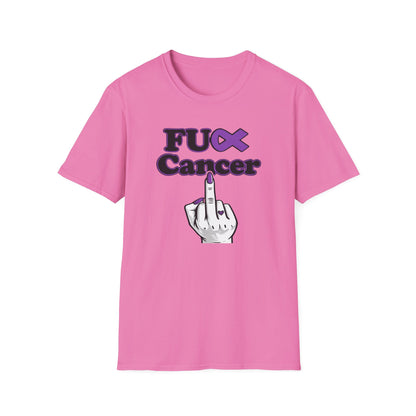 F CANCER - PURPLE RIBBON - Unisex Soft Style T-Shirt