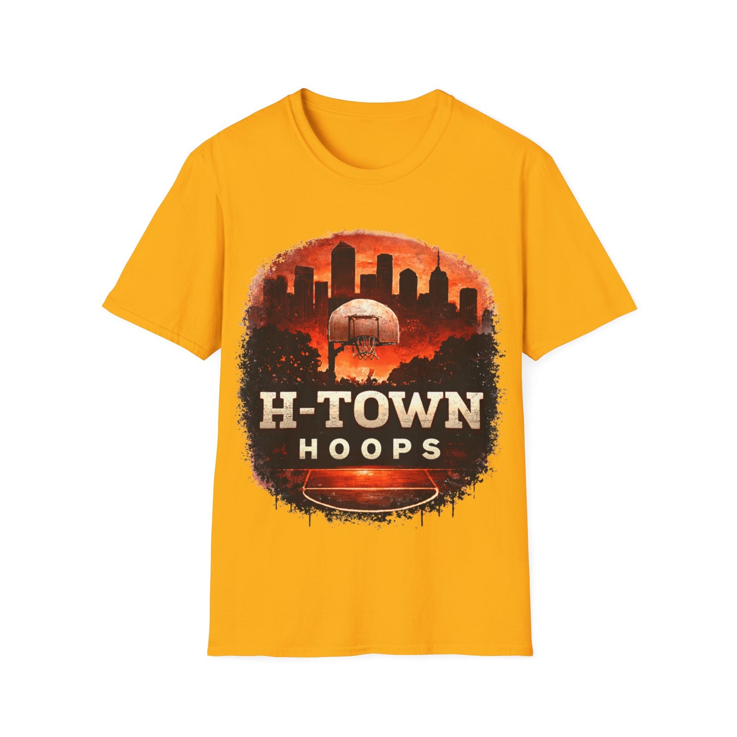 H-TOWN HOOPS - ((BIG PRINT)) -  Unisex Soft Style T-Shirt