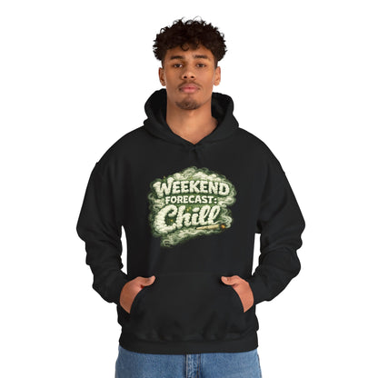 Weekend Forecast: Chill Hoodie | Funny Relaxed Graphic Pull-Over