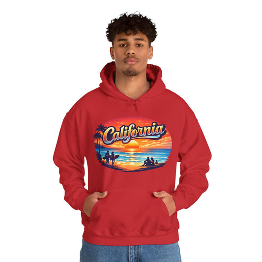 California Hoodie | Sunset Beach Coastal Graphic Unisex Pull-Over
